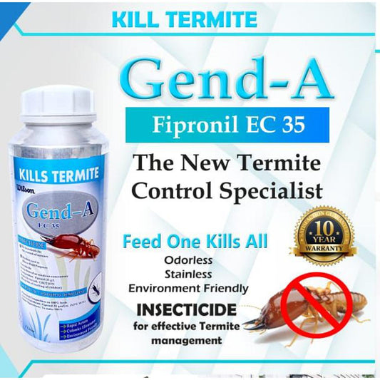Gend-A Termite Finisher 1 litre Bottle (Fipronil Chemical USA IMPORTED) Best quality Excellent solution to get rid of termites Long lasting results Umbiz