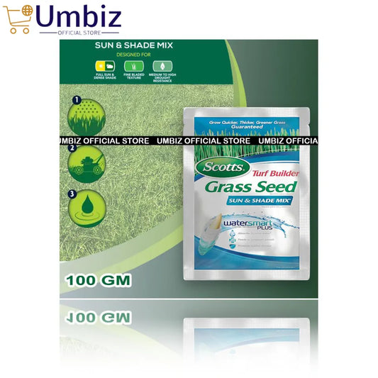 Scotts Turf Builder Grass Seed Sun & Shade Mix - 100g Bag | Ideal for Lawns in Full Sun or Partial Shade | Quick-Growing and Drought-Resistant Umbiz