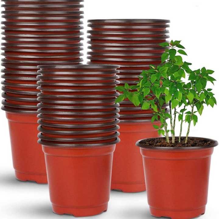 100Pcs Paper Plastic Flowerpot Flower Nursery Pots Garden Seedling Planter Container(DEPTH 3 INCHES-LENGTH 4 INCHES -WIDHT 4 INCHES)
