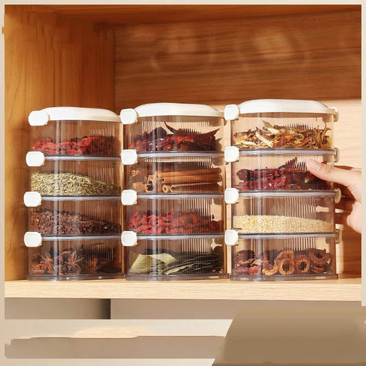 Stackable Spice Organizer – Kitchen Storage & Sealing Box