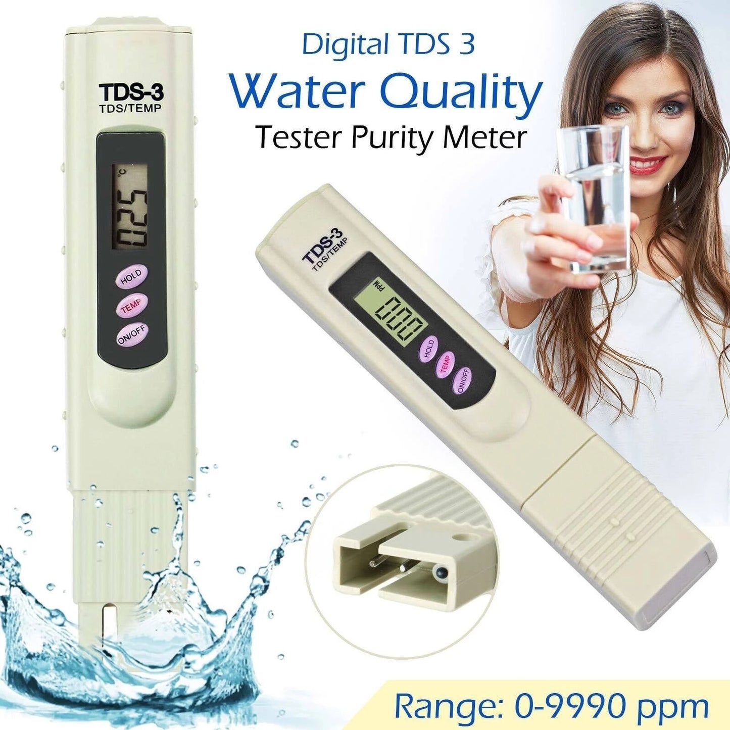 TDS Meter, Water Quality Tester Filter Pen (Imported item: NO CLAIM NO WARRANTY), Accuracy Testing for Drinking Water Purity Test, Swimming Pools, Aquariums, Etc. UMBIZ