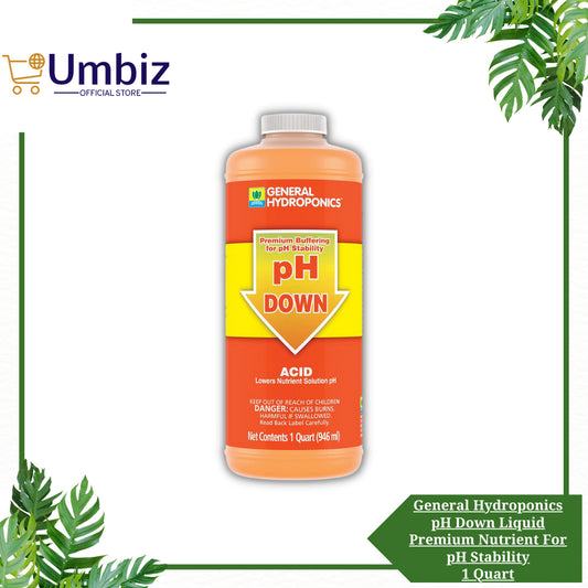 General Hydroponics pH Down Liquid Fertilizer, 1-Quart Umbiz