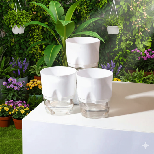 Set of 3 Self Watering Pots (Without Plant)