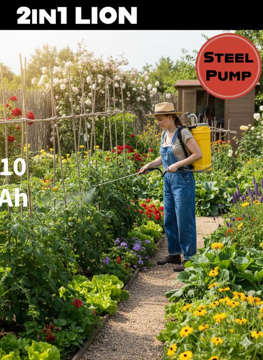 LION® New Model 2-in-1 Single Pump Spray Machine | 10Ah Battery & 1.7Ah Charger