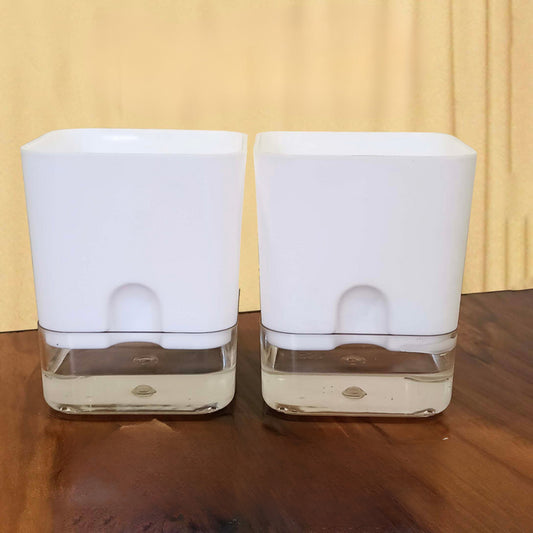 Set of 2 Self Watering Square Pots (Without Plant) | Home Decor, Living Room, Table Top