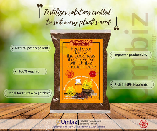 Mustard Cake Fertilizer - Organic Fertilizer For Plant Growth and Healthy Roots (1&5 Kg) Umbiz
