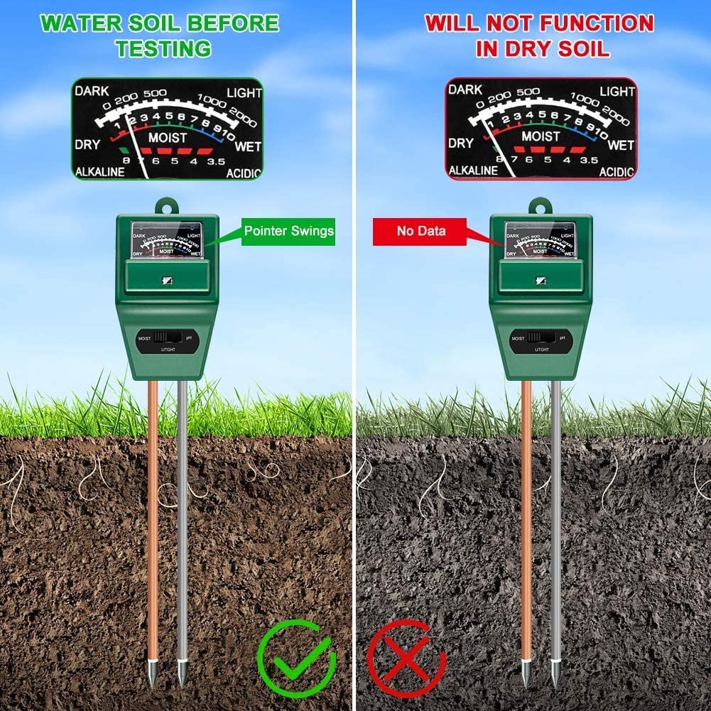 3 in 1 Soil Tester Soil Hygrometer Meter / PH Testing Meter Tool For Garden, Lawn, Farm, Indoor & Outdoor Use