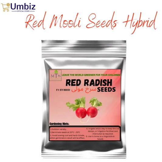 Top Quality Fresh Hybrid Red Radish (Mooli) Seeds - Easy to Grow, High Nutrition Umbiz
