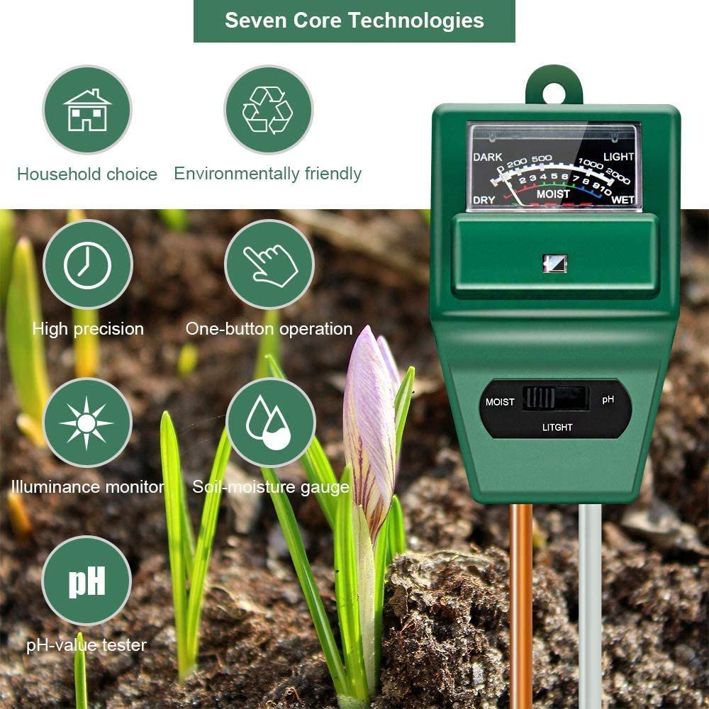 3 in 1 Soil Tester Soil Hygrometer Meter / PH Testing Meter Tool For Garden, Lawn, Farm, Indoor & Outdoor Use