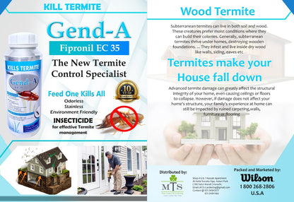 Gend-A Termite Finisher 1 litre Bottle (Fipronil Chemical USA IMPORTED) Best quality Excellent solution to get rid of termites Long lasting results Umbiz