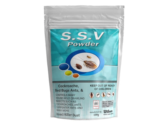 SSV Dusting Powder Kills Cockroaches Imported from Holland - Highly Effective Cockroach Killer and Crawling Insects Killer for Indoor and Outdoor Use - 100 Gram Pouch Umbiz