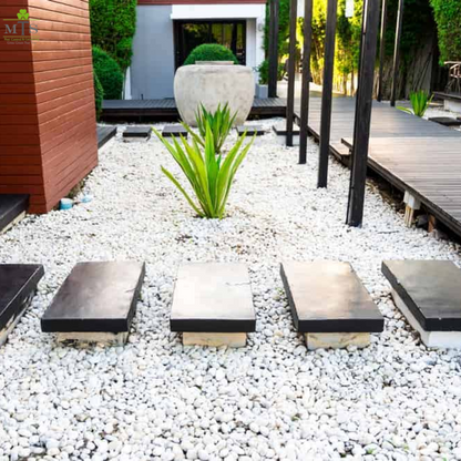 White Decorative Stones for Garden – Premium Landscaping Pebbles for Pathways, Flower Beds, and Outdoor Decor | Natural Polished Stones for Aesthetic Appeal Umbiz