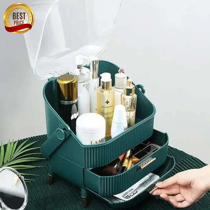 Luxury Cosmetic Organizer Box with Lid & Drawers