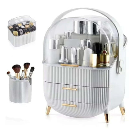 Luxury Cosmetic Organizer Box with Lid & Drawers