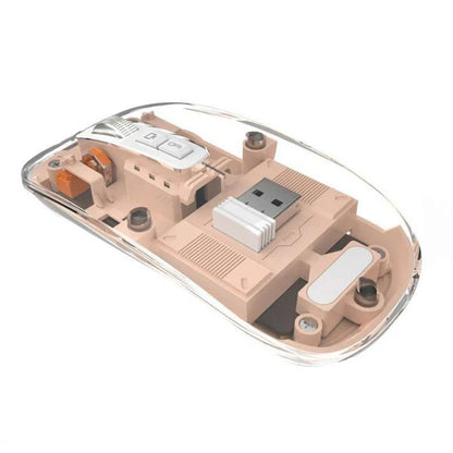 Transparent Wireless + Bluetooth Dual-Mode Rechargeable Mouse