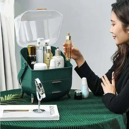 Luxury Cosmetic Organizer Box with Lid & Drawers