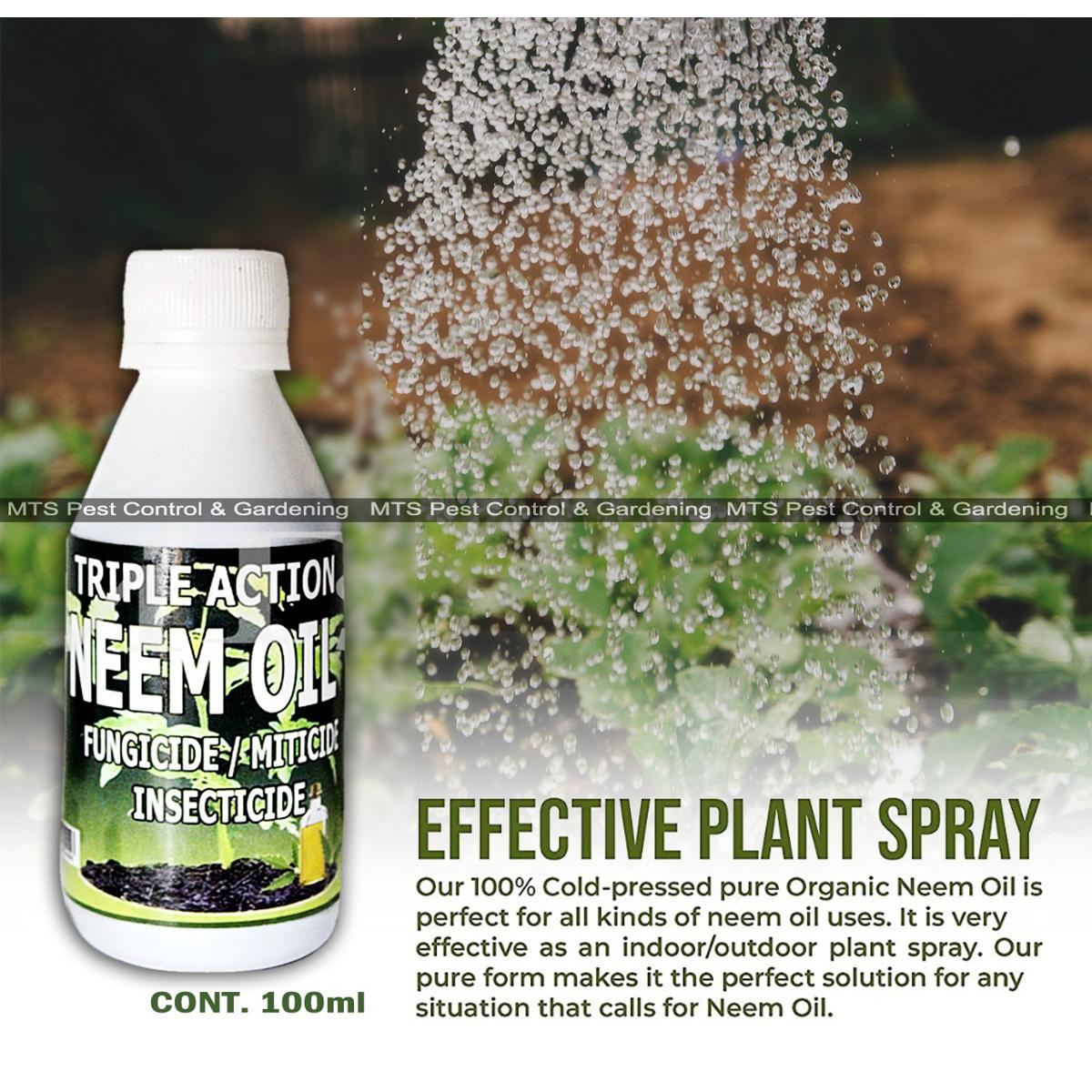 Neem Oil For Plants Fungicide/Miticide - Garden Insecticide (100 ML BOTTLE) Plant Insecticides