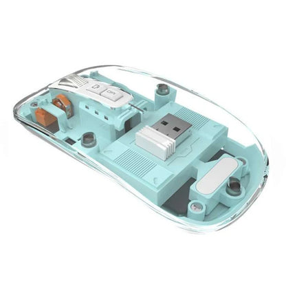 Transparent Wireless + Bluetooth Dual-Mode Rechargeable Mouse