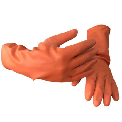 Gardening Gloves - Latex Rubber Gardening Hand Gloves - Multipurpose Cleaning Gloves (1 Pair) Orange UMBIZ