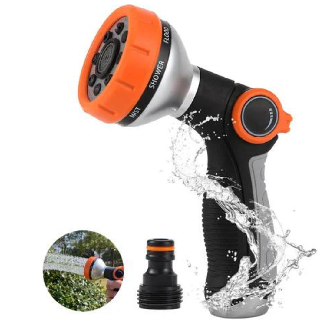 Heavy Duty Garden Hose Sprayer Nozzle - Water Hose Nozzle with 8 Different Spray Patterns, High Pressure Hose Spray Nozzle for Watering Plant & Lawn, Washing Car & Pet - Water Pressure Pump Umbiz