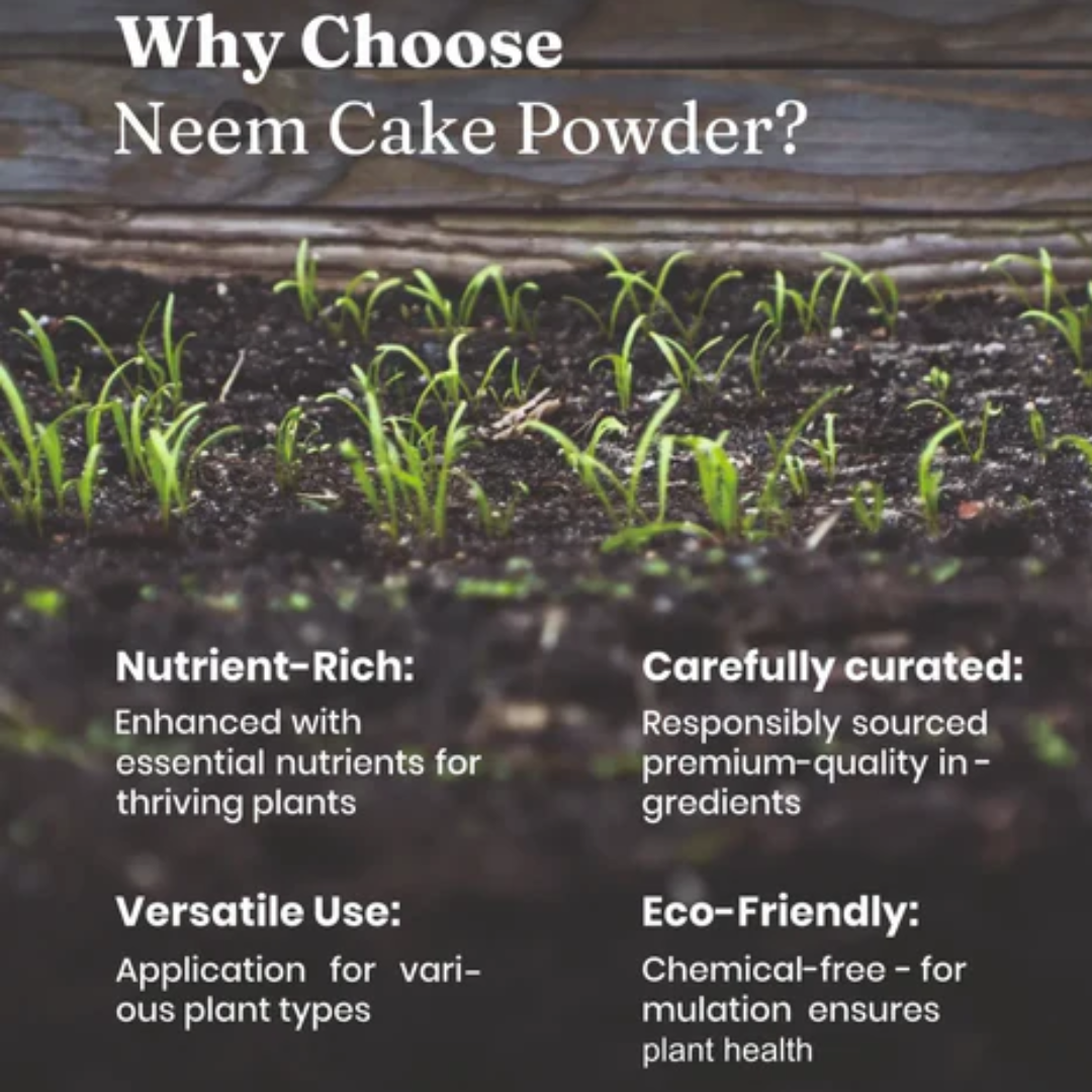 Neem Cake Fertilizer 1 Kg PACK - Best Insecticide/Fungicide Fertilizer