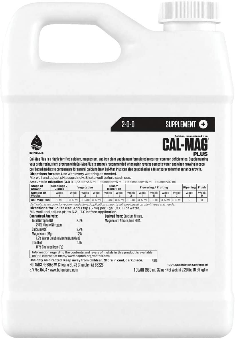 Hydroponics Cal-Mag Plus 1 Quart (USA Imported) A Calcium, Magnesium, And Iron Plant Supplement UMBIZ