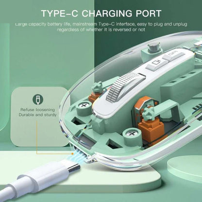 Transparent Wireless + Bluetooth Dual-Mode Rechargeable Mouse