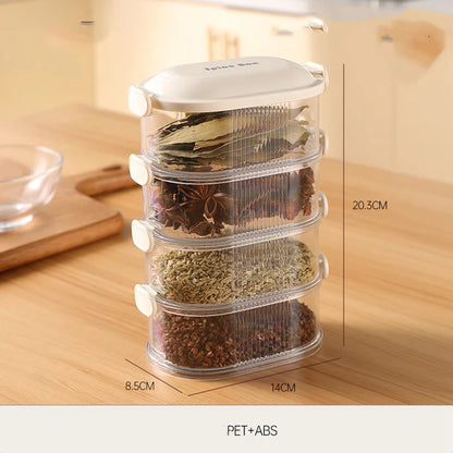 Stackable Spice Organizer – Kitchen Storage & Sealing Box