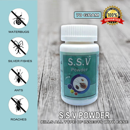 SSV Dusting Powder - Highly Effective Cockroach Killer and Crawling Insects Killer for Indoor and Outdoor Use, Imported from Holland