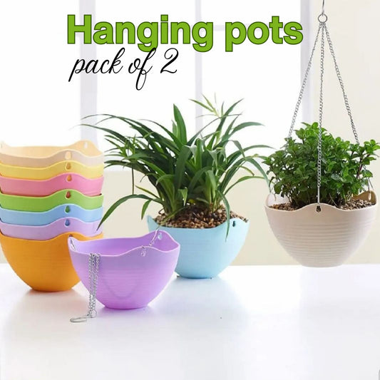 Pack of 2 Hanging Pot - Multi color Flower pot - High Quality Pot For Home & Garden Decoration Umbiz