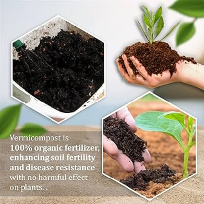 VERMICOMPOST FERTILIZER 1 KG BAG WITH FREE GIFT - Organic Fertilizer For Plants - Promotes Healthy & Strong Root System Development (100% Organic & IMPORTED) Umbiz