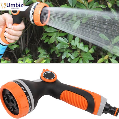 Heavy Duty Garden Hose Sprayer Nozzle - Water Hose Nozzle with 8 Different Spray Patterns, High Pressure Hose Spray Nozzle for Watering Plant & Lawn, Washing Car & Pet - Water Pressure Pump Umbiz