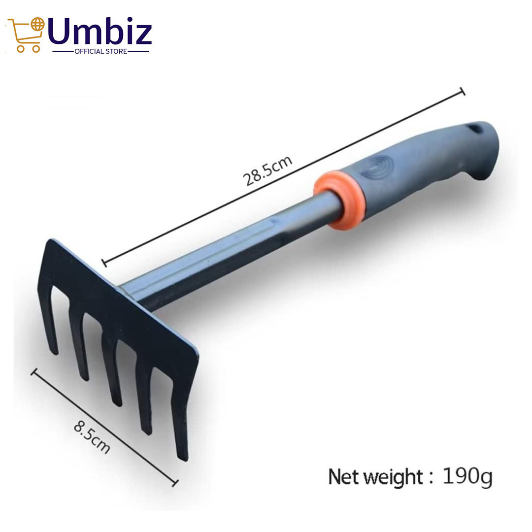 Durable Gardening Tool Set Supplies, Garden Black 5 Tooth Rake with Non-Slip Rubber Grip for Garden Geeks Umbiz