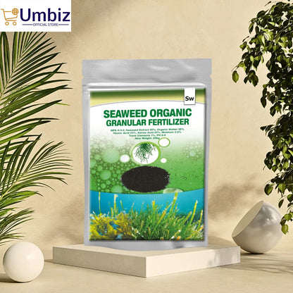 IMPORTED SEAWEED GRANULES 500 Grams Pack (ORGANIC PLANT FERTILIZER) - Organic Fertilizer For Plants - Promotes Healthy & Strong Root System Development Umbiz