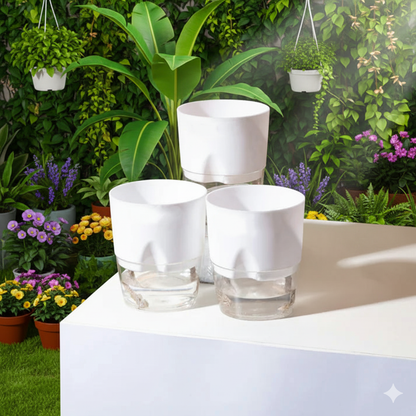 Set of 3 Self Watering Pots (Without Plant)