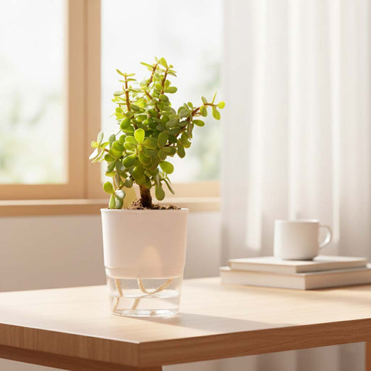 Jade Plant With Self Watering Pot: Lucky Plant