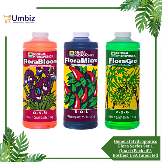 General Hydroponics Flora Series Set 1 Quart (Pack of 3 Bottles) USA Imported UMBIZ