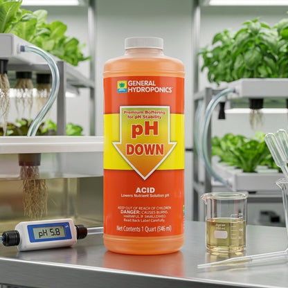 General Hydroponics pH Down Liquid Fertilizer 1 Quart | Phosphoric Acid pH Reducer | Hydroponic pH Control Solution for Nutrient Balance | Easy to Use pH Adjustment Liquid for Hydroponic & Soil Gardening | Professional Grade pH Regulator UMBIZ STORE