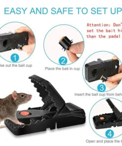 Reusable Mouse Trap Perfect Solution for Mouse | Strong Snap Rat Trap for Quick Rodent Catching | Durable Plastic Rat Killer Trap for Home, Kitchen & Office | Safe Non-Toxic Easy Set Mouse Trap | Washable Smart Rodent Control & Pest Catcher Tool UMBIZ