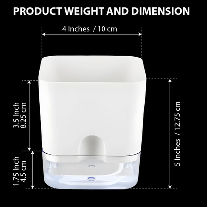 Self-Watering Pots for Indoor & Outdoor Plants -Square Shape Elegant Design - Home Decor (Pack Of 1) *Plant not included* Umbiz