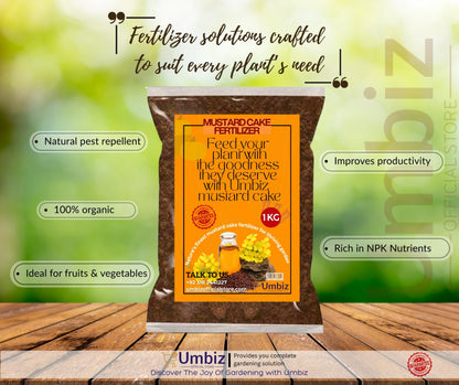 Mustard Cake Fertilizer - Organic Fertilizer For Plant Growth and Healthy Roots (1&5 Kg) Umbiz