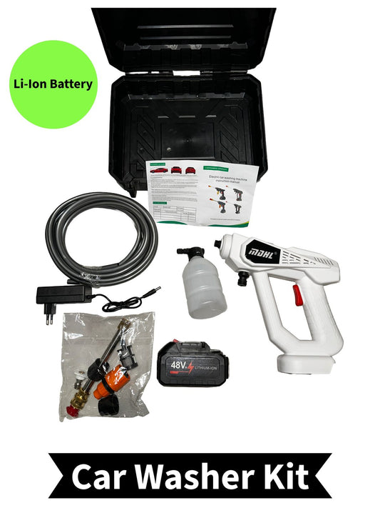 Portable Electric Car Washer Kit (48V Li-Ion Battery) – High Pressure Cleaning Machine