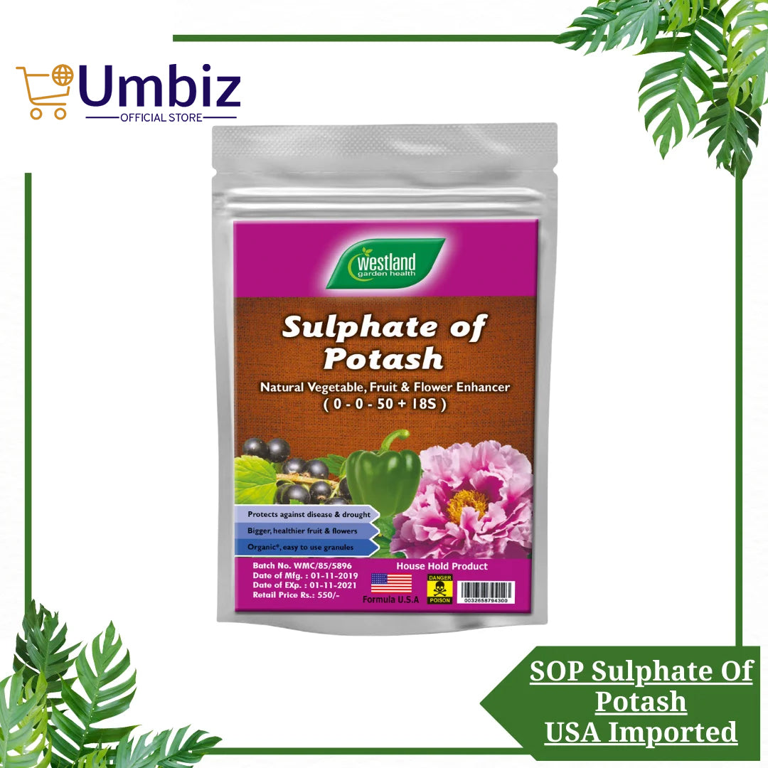 Premium SOP Fertilizer 500g – Sulphate of Potash for Healthy Growth, Bloom Boost, and High-Yield Crops Umbiz