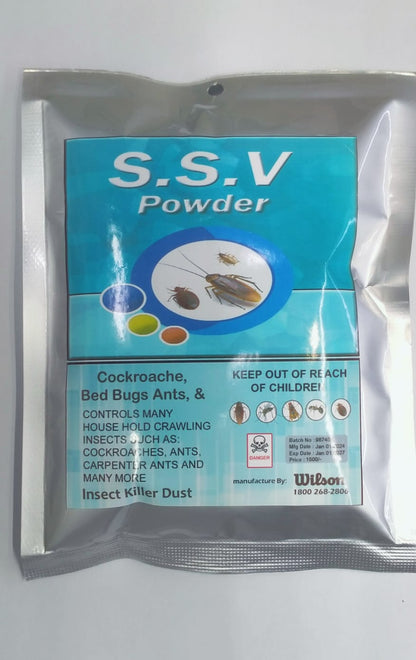 SSV Dusting Powder Kills Cockroaches Imported from Holland - Highly Effective Cockroach Killer and Crawling Insects Killer for Indoor and Outdoor Use - 100 Gram Pouch Umbiz