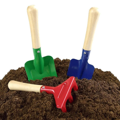 Pack of 3 Gardening tool set Wooden Handle - Set of 3 Piece Colorful Garden Tool set - High Quality Gardening Tool Set Umbiz