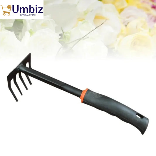 Durable Gardening Tool Set Supplies, Garden Black 5 Tooth Rake with Non-Slip Rubber Grip for Garden Geeks Umbiz