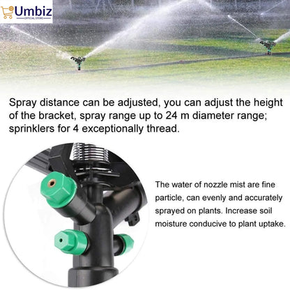 360° Rotary Automatic Water Irrigation Sprayer Sprinkler For Garden Yard Lawn - Garden Sprinkler - Rotating Yard Sprinkler With Double Nozzle - Automatically Watering Sprinkler System, Garden Sprinklers For Lawn Umbiz
