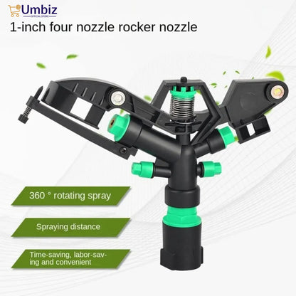 360° Rotary Automatic Water Irrigation Sprayer Sprinkler For Garden Yard Lawn - Garden Sprinkler - Rotating Yard Sprinkler With Double Nozzle - Automatically Watering Sprinkler System, Garden Sprinklers For Lawn Umbiz