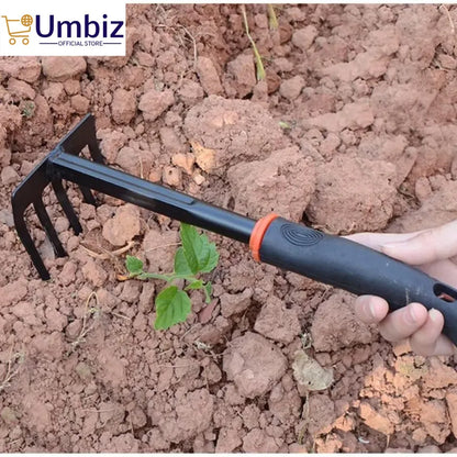 Durable Gardening Tool Set Supplies, Garden Black 5 Tooth Rake with Non-Slip Rubber Grip for Garden Geeks Umbiz