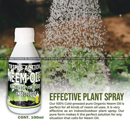 Neem Oil For Plants Fungicide/Miticide - Garden Insecticide (100 ML BOTTLE) Plant Insecticides